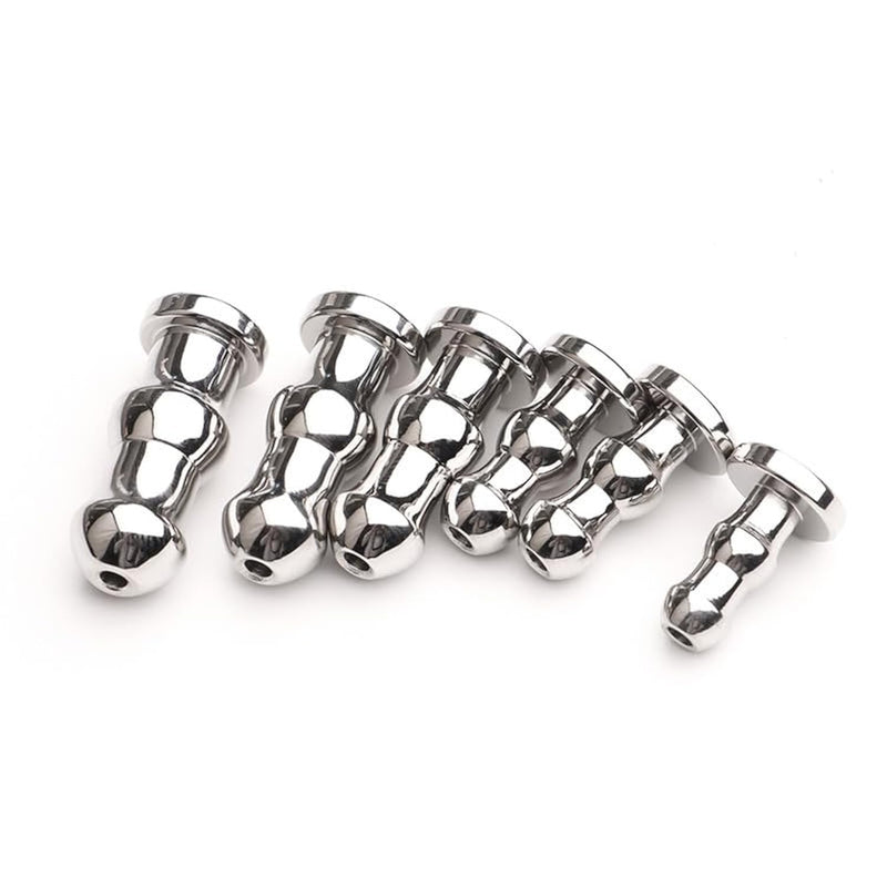 6Pcs Urethral Sounds Stainless Steel Penis Plug Expand Multi Beads Urethral Dilators For Beginner Dilator Urethra For Couples Trainer Sm Urethral Training Set