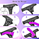 Strap-On Dildo Adult Sex Toys - Wearable Strap On Dildo Toy For Men Women Couples, 7 Inch Realistic Silicone Anal Dildos Penis G-Spot Stimulator Sex Toys For Women Lesbian Couple Beginner Purple
