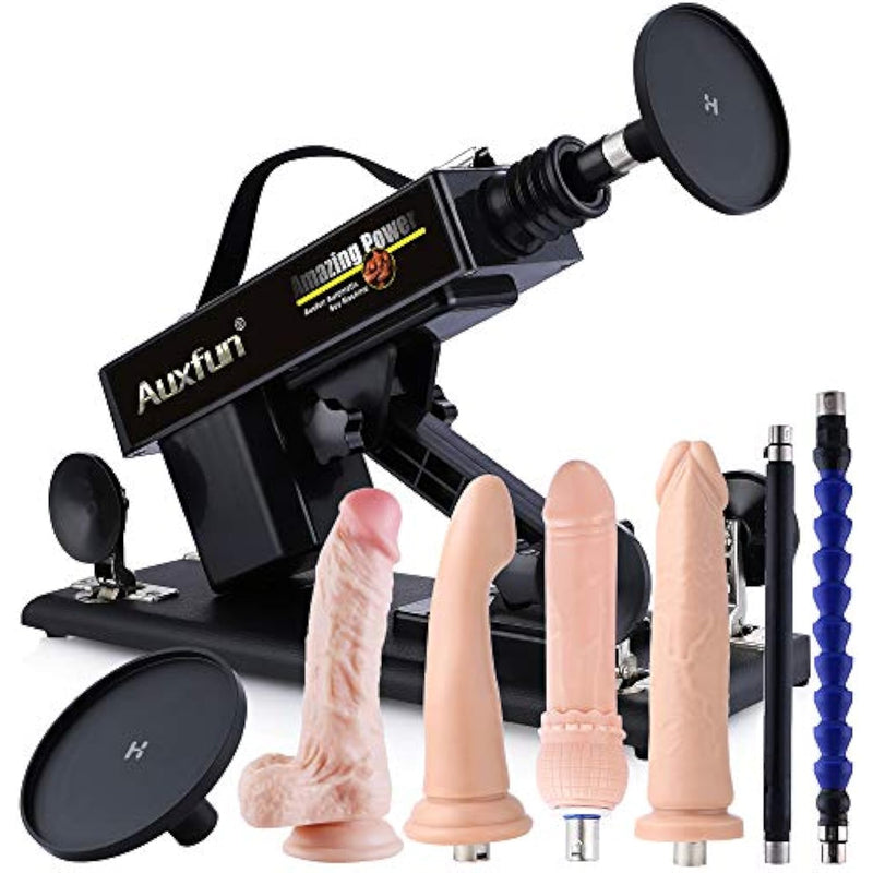 Auxfun Sex Machine Device For Women Auto Thruting Love Machine Dildo 3.5''Suction Cup Adapter With 3 Xlr Connector Attachments Hands-Free Machine Lifelike Dildo