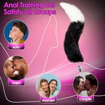 2PCS Anal Plug Vibrator Set – Remote Control Silicone Butt Plug & Fox Tail Metal Plug for Prostate and G-Spot Stimulation – Adult Toys for Men, Women, Beginners and Couples