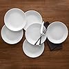 Vitrelle 6-Piece Salad Plates Set, Triple Layer Glass and Chip Resistant, 8-1/2-Inch Lightweight Round Plates, Winter Frost White
