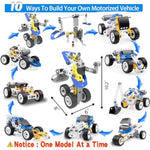 10 In 1 Electric Stem Toys For 5 6 7 8 9+ Year Old Boys Toy Building Blocks Set Stem Kit Kid Age 4-8 5-7 8-10 Educational Creative Game Construction Activities Robot Excavator Birthday Gift Idea