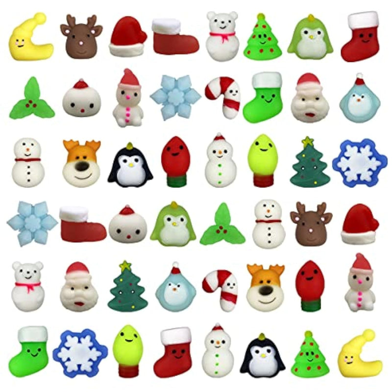48 Pcs Christmas Mochi Squishy Toys Squishies For Kids Girls Boys Toddlers Christmas Party Favors Stocking Stuffers Gifts