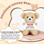 Mini Bear Christmas Mom Gifts From Daughter Son, Birthday Gifts For Mom Mother Mama, I Love You Handmade Emotional Positive Crochet Bear
