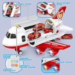 Airplane Toy With Fire Truck Cars And Play Mat,Plane With Lights And Sounds For 3 + Years Old Boys And Girls