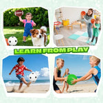 8 Inch Toddler Sport Balls Toys Set, Mini Basketball, Kids Dodgeball For Outdoor, 8" Small Soccer For Indoor Hoop Sets, Beach Pool Balls Stocking Stuffer Gift For Boys Girls(4 Pcs With Carry Bag)