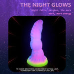 Huge Knot Ribbed Dildo 7.87 Inch Luminous Thick Silicone Dildo For Women, Flexible And Soft, Monster Fantasy Dildo, Beginner Adults Sex Toy, Anal Dildo With Suction Cup