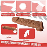 Penis Sleeve Extender Cock Sleeve Extension Sheath Silicone Penis Ring with Ball Stretcher Enlarge Thicken Reusable Realistic Condom Enlarger Male Sex Toy for Men Couples (Clasick)