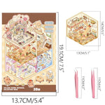 20 Sets DIY 3D Sticker Scene Book for Kids and Adults Cozy Room Sticker Therapy Decorations
