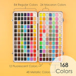 168 Color Watercolor Paint Set with Brush Pens for Artistic Expression