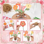 24 Sets Mother’s Day Flower Bouquet Craft Kit, DIY Handmade Gift for Mom & Teachers