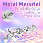 Anal Plug Sex Toy Waterproof For Men Anal Beads Butt Plug Expander G-Spot Dildo Stainless Steel Graduated Design Anal Women And Couples Prostate Massager Thrusting Toys