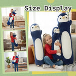Long Penguin Plush, Soft Penguin Hugging Pillow Cuddly Stuffed Toy Body Pillow, Birthday Gift For Boys Girls (Navy Blue, 60Cm/23.62In)