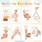 Toddler Musical Instruments Sets, Montessori Wooden Percussion Educational Baby Musical Toys Xylophone Maracas Tambourine For 2 3 4 Year Old Girls Boys Christmas Stocking Suffers Gifts For Kids