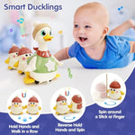 Baby Toys 6-12 Months Musical Dancing Duck Toy Set With Mama And Babys Tummy Time Toys, Crawling And Interaction Modes 1 Year Old Girl Boy Baby Stocking Stuffers