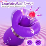 5-In-1 Sucking Vibrator For Women – Rose Mouth Vibrator With 10 Tongue Licking Modes, 3 Auto & 1 Manual Suction, App-Controlled Clit, Anal, Nipple Stimulator For Female & Couple Use, Purple