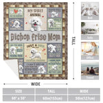 Bichon Frise Gifts For Women, Bichon Frise Blanket 60''X50'', Bichon Frises Gifts For Dog Mom, Bichon Frises Dog Gift For Owners Lovers Decorations Blanket For Mothers Day Christmas Birthday
