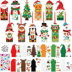 48 Sets Christmas Ornament Craft Kits with Snowman, Reindeer & Penguin Foam Stickers