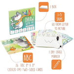 Learn ABC Letters with Reusable Dry Erase Card Sets for Kids Ages 3-6, Educational Gift