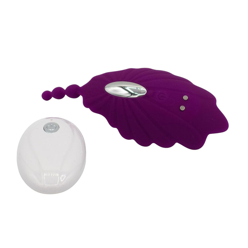 Natalie'S Toy Box Shell Yeah! Remote Controlled Panty Vibrator, Rechargeable Waterproof Massager For Clitoral, Vaginal & Perineum Stimulation, 10 Functions, Abs Silicone Adult Sex Toy
