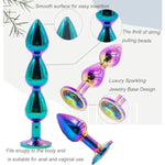 3 Piece Metal Anal Plug Sex Toys, Anal Bead Aluminum Butt Plug Set With Jeweled Base, Anal Beads Prostate Massage Sex Toys, Adult Toys For Adults Beginners To Advanced Male Female Toys Set