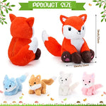 5 Pcs Fox Plush Toy Set 14 Inch Mommy Fox Stuffed Animal With 4 Cute Plush Baby Foxes In Tummy Soft Cuddly Fox Plushies For Baby Shower Birthday Gifts Woodland Party Decor Favors