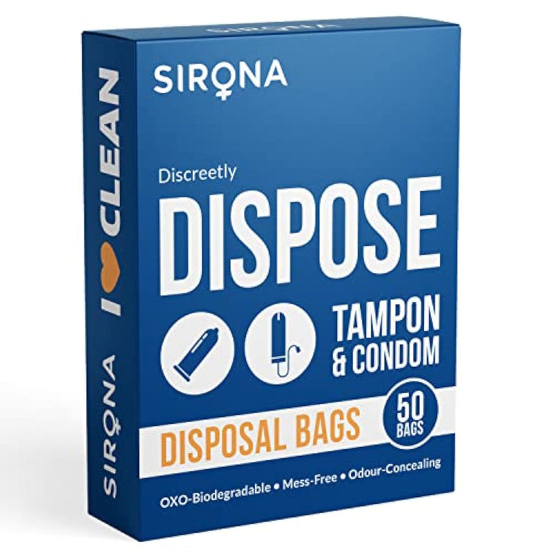 Condom And Tampon Disposal Bags - 50 Bags | For Discreet Disposal Of Tampons And Condoms | Bathroom Trash Bag
