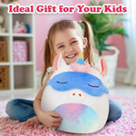 Cute Unicorn Soft Plush Pillow With Removable Eye Mask Squishy Unicorn Stuffed Animal Cushion Hugging Nap Pillow Valentines Christmas Holiday Birthday Gifts For Toddlers Kids, 12’’