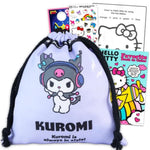 SANRIO Kuromi Travel Activity Kit for Kids with Drawstring Bag Bundle