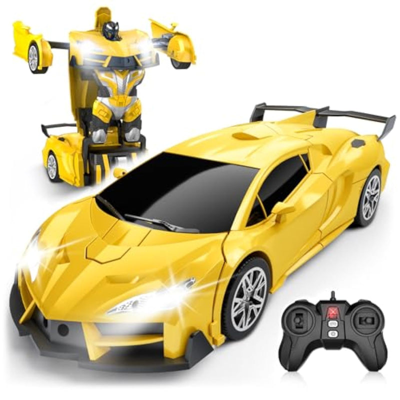 Transform Remote Control Car, Rc Cars For Boys Age 3-5 6-8, One-Button Transform Toy Cars, 2.4Ghz, 360° Spin, 1:16 Scale, Flashing Headlight,3-8 Year Old Grandkids Christmas Birthday Gifts