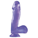 Basix Rubber Works 6.5" Dong With Suction Cup, Purple