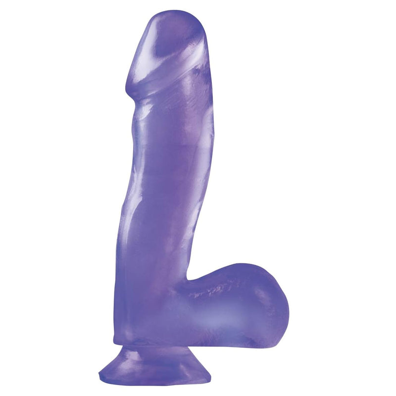Basix Rubber Works 6.5" Dong With Suction Cup, Purple
