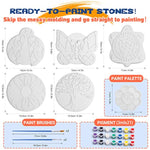 5 Pack Paint Your Own Stepping Stone Kit, Ceramic Painting Craft for Kids