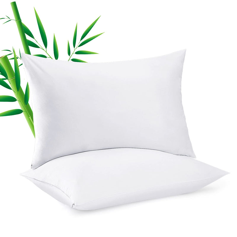 100% Bamboo Viscose Cooling King Pillow Protectors Set Of 2, 400 Thread Count