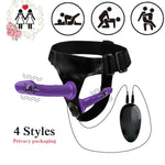 Strap-On Vibration Dildos G-Spot Stimulation Prostate Massager Adult Sex Toys For Women Couple Lesbian Adjustable Harness Strapless Strap On 2 Realistic Dildos