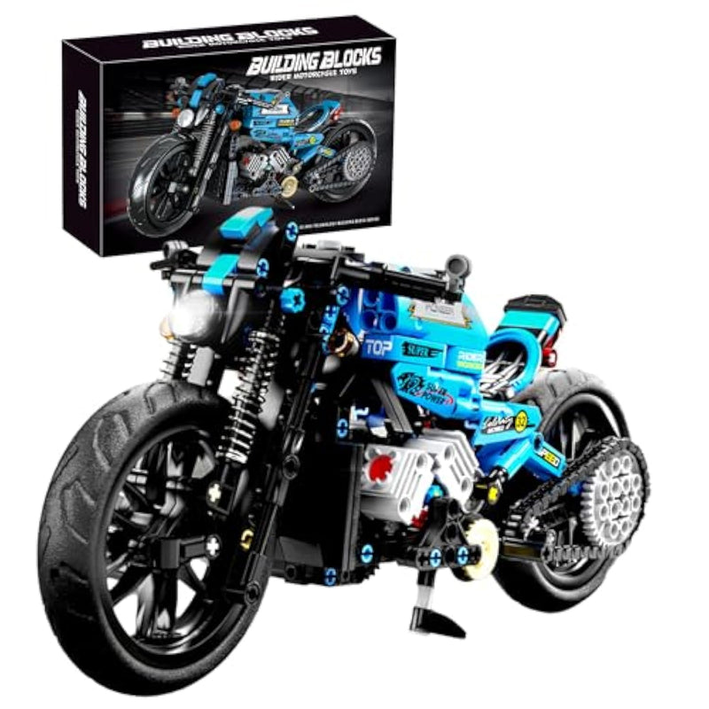 Techno-Mechanical Motorcycle Building Blocks Set, Stem Education Learning Toys, Creative Diy Racing Blocks, Collectible Models, Surprise Gift For Children 8-14 Years Old 469 Pcs