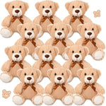 12 Pcs 14 Inch Bear Stuffed Animal Bulk Operation 2025 Graduation Gifts Bulk Plush Stuffed Bear For Bridal Anniversary Shower Gifts(Light Brown)