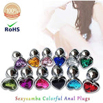 3Pcs Set Luxury Metal Butt Toys Heart Shaped Anal Trainer Jewel Butt Plug Kit S&M Adult Gay Anal Plugs Woman Men Sex Gifts Things For Beginners Couples Large/Medium/Small,Red