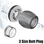 3 Piece Threaded Anal Plug For Women Adult Sex Toy For Couples Hollow Anal Toy With Lid Anal Stimulator For Women And Men Transparent Butt Plug Anal Trainer (Grey)