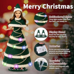 11.5-Inch Christmas Doll – Led Light-Up Dress With 3 Lighting Modes (Slow Flash, Fast Flash, Steady On),Display Stand, For Girls Ages 3–12 (Christmas Doll)