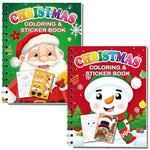 2 Pack Christmas Sticker Coloring Book for Holiday Activity Books Xmas Party Favor(20 Scenes)