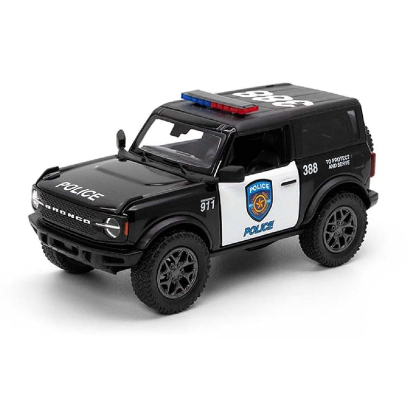 KiNSMART 2022 Ford Bronco SUV Police Edition 5 Inch 1:34 Scale Die Cast Met
