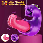 Female Tongue Kiss Vibrator, Adult Sex Toy, Female Licking and Sucking Toy, Clitoral Stimulator, Couple Toy, Silent Design, 10 Licking and Sucking&10 Suction and Insertion Dual Modes