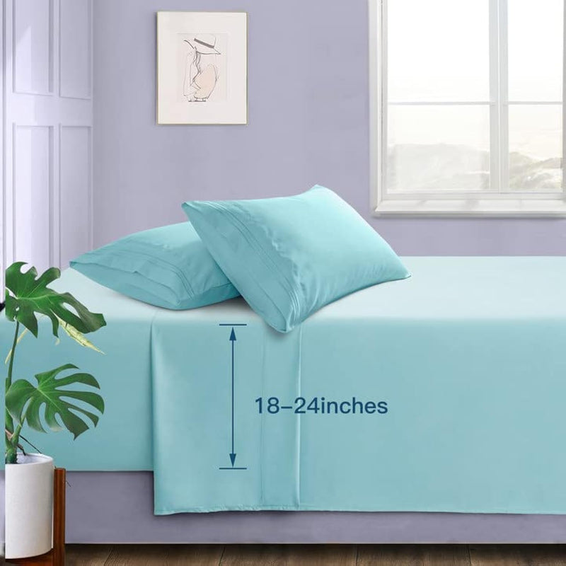 Extra Deep Pocket Full Size Sheets Set - Hotel Luxury 1800 Thread Count Sheets