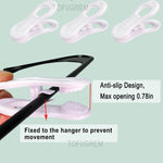 White Hanger Clips 50 Pack, Multi-Purpose Plastic Hangers Clips Perfect for Plastic Clothes Hangers, Finger Clips for Skirt Pants Hangers