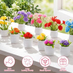 10Pcs Miniature Flowers, 1:12 Scale Mini Artificial Potted Plants, Multicolor, Plastic, 30g, 10 PCS