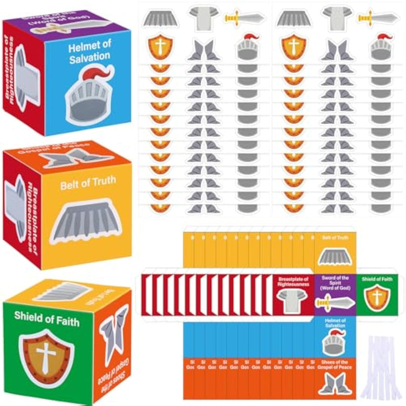 24 Set Armor of God Craft Kit Christian DIY Folding Magic Box Set for Multi-Scenario Use