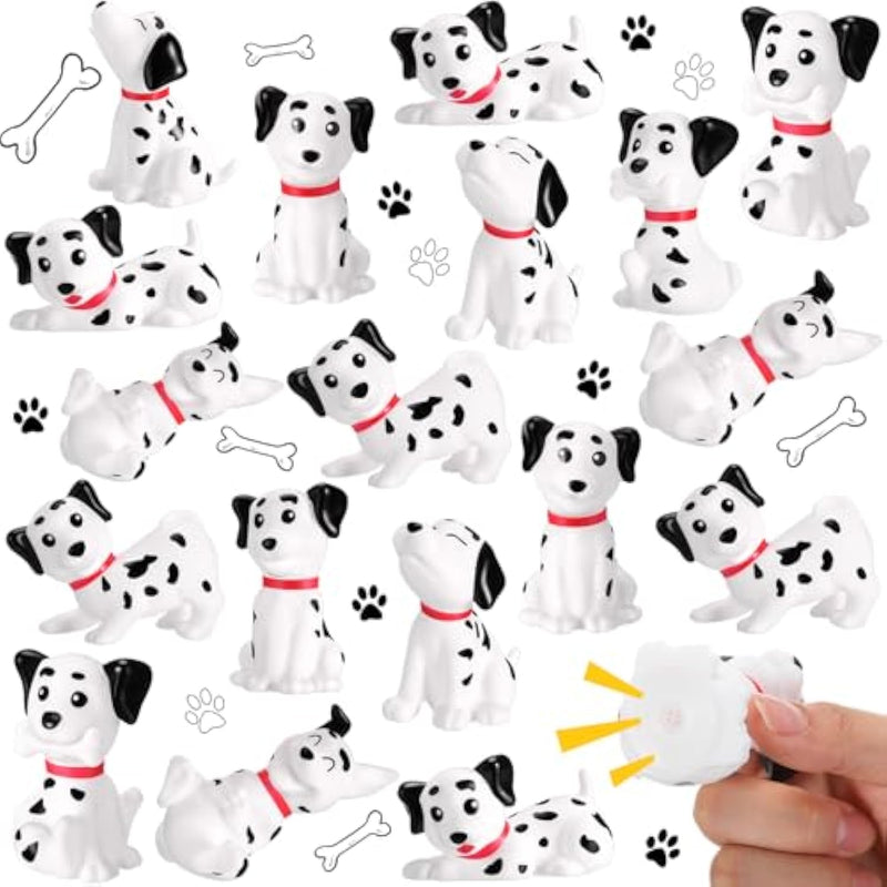 48 Pcs Dalmatian Dogs Bulk Mini Dalmatian Figures Christmas Rubber Dog Squeaky Cute Floating Toy Bath Toy Rubber Puppy For Operation Christmas Birthday Decorations Gifts