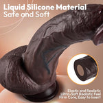 9-Inch Realistic Big Black Dildo Sex Toy, Dual-Density Silicone Lifelike Curved Dildo with Strong Suction Cup, Adult Sex Toys for Women & Men, G-Spot & Anal Play