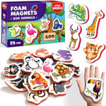 Large Set Of Safe Fridge Magnets For Toddlers 1-3 - Refrigerator Magnets For Kids – Baby Magnets For Refrigerator 1 Year Old - Magnetic Animals For Toddlers 1-3 - Zoo Animal Magnets